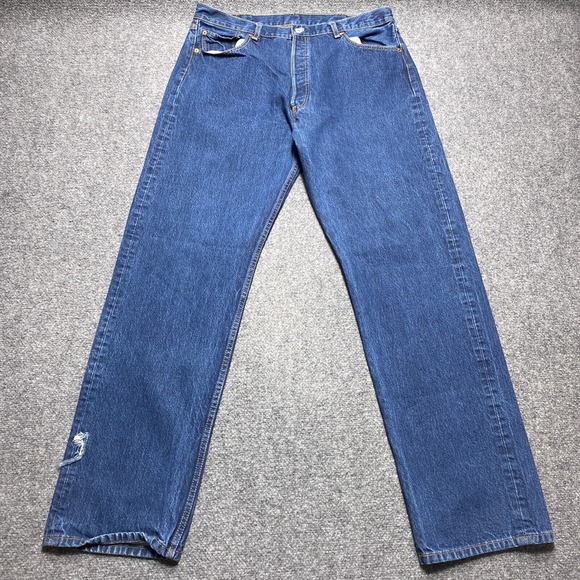 Levi's Other - Levis Jeans Men 36x36 Blue 501 Button Fly Classic Straight Medium Wash Tag 40x38